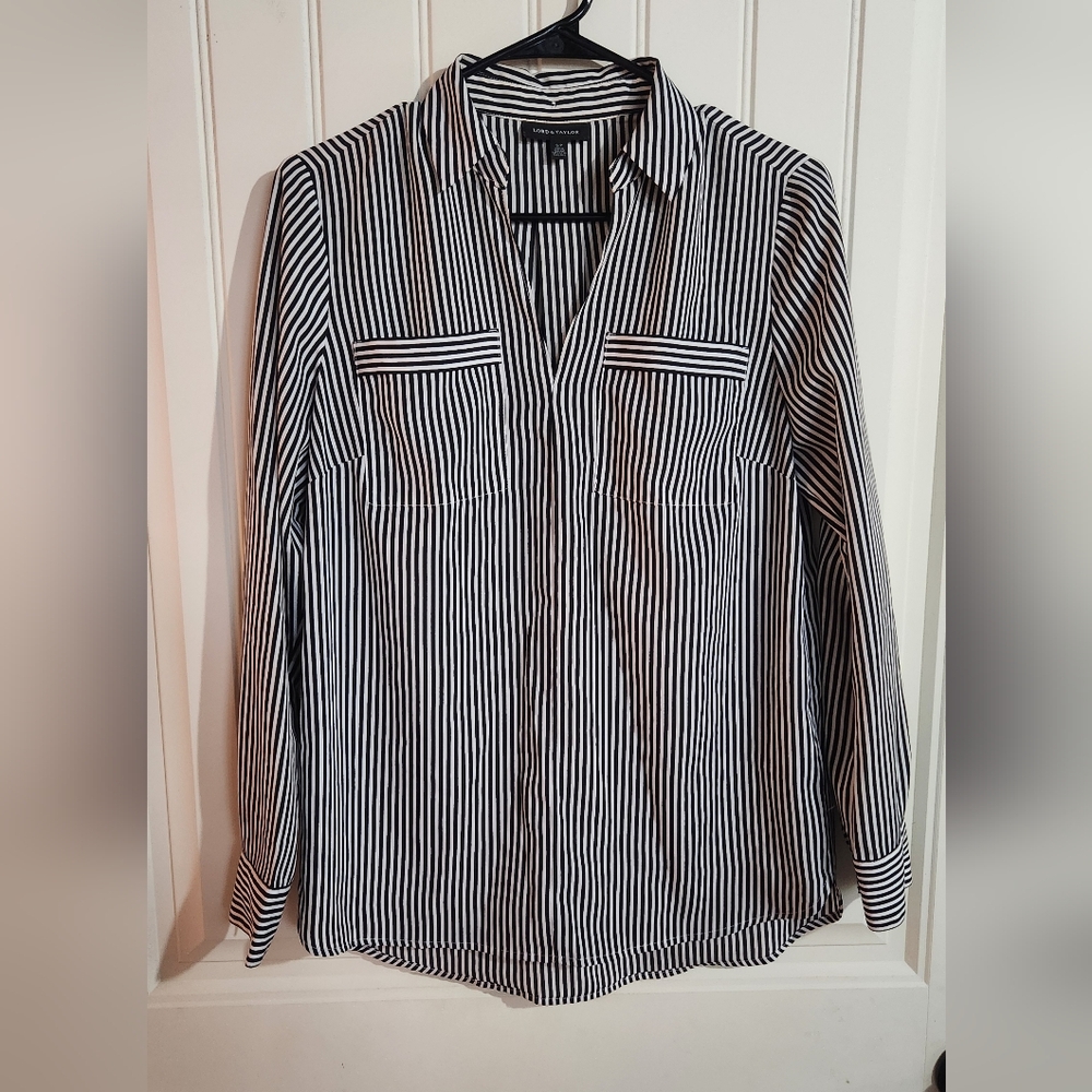 Business Casual Striped Blouse